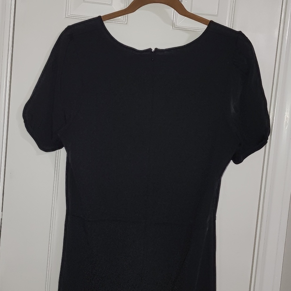NWT Parker New York Black Faux Wrap Rhinestone Ruffle Detail Size XL - Picture 8 of 11